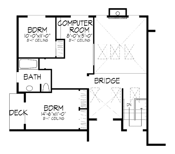 House Plan Design - Contemporary Floor Plan - Upper Floor Plan #320-1327