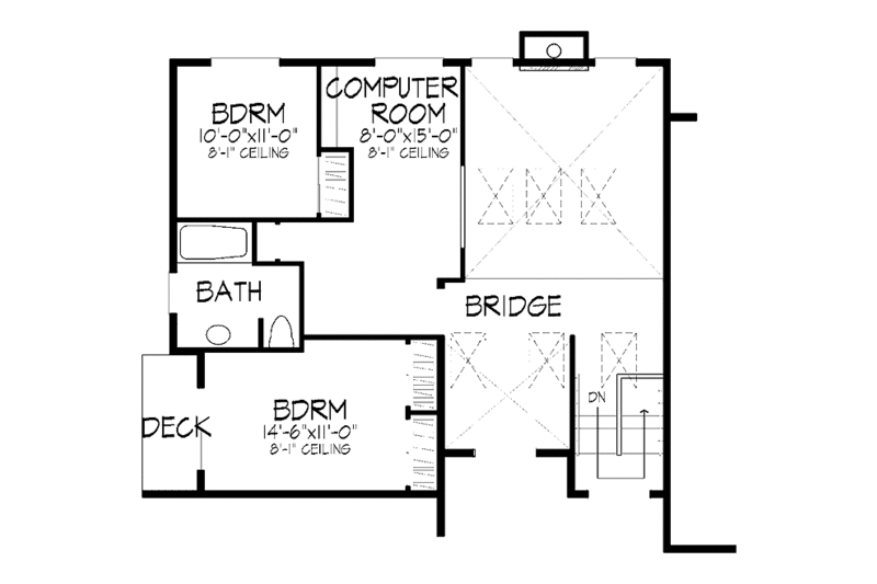 Home Plan - Floor Plan - Upper Floor for Contemporary House Plan #320-1327 - 3 bed, 2.5 bath