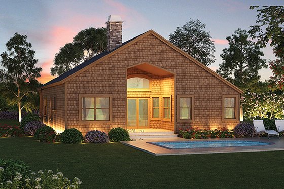 Exterior - Rear Elevation for Craftsman House Plan #417-826 - 3 bed, 2 bath