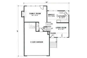 Floor Plan - Main Floor for Traditional House Plan #67-641 - 3 bed, 2 bath