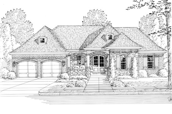 Exterior - Front Elevation 3 for Country House Plan #46-820 - 3 bed, 2 bath