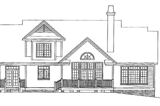 Exterior - Rear Elevation for Country House Plan #929-366 - 4 bed, 2.5 bath