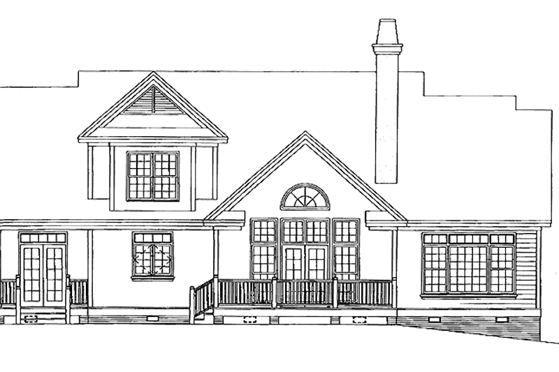 Architectural House Design - Exterior - Rear Elevation for Country House Plan #929-366 - 4 bed, 2.5 bath