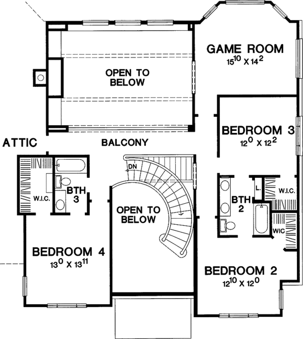 Architectural House Design - Mediterranean Floor Plan - Upper Floor Plan #472-298