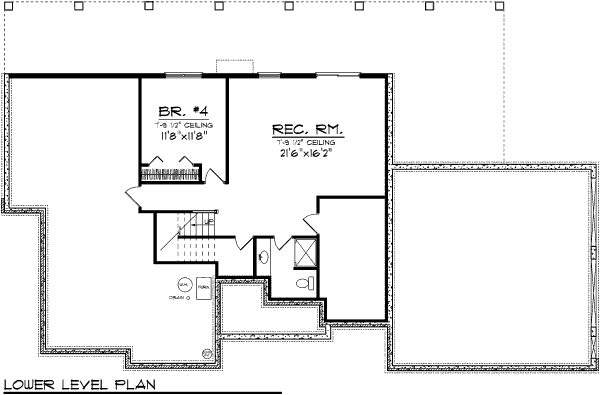 Dream House Plan - Bungalow Floor Plan - Lower Floor Plan #70-980