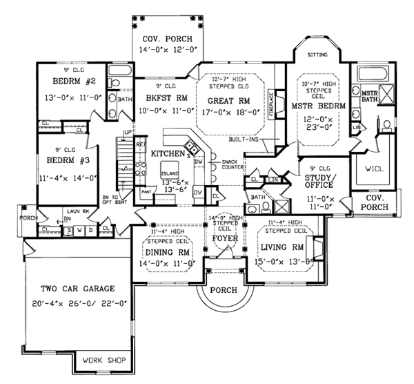 House Plan Design - Ranch Floor Plan - Main Floor Plan #314-202