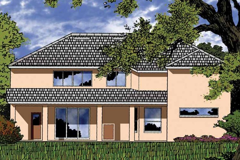 Architectural House Design - Exterior - Rear Elevation 1 for Country House Plan #1015-52 - 5 bed, 3 bath