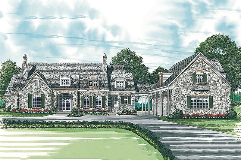 Dream House Plan - European Exterior - Front Elevation Plan #453-47