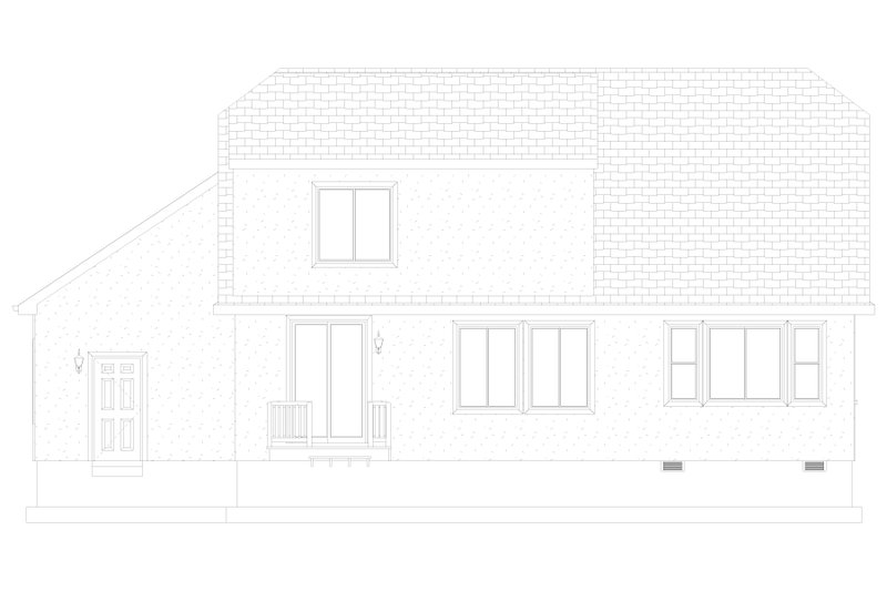 House Plan Design - Exterior - Rear Elevation 1 for Craftsman House Plan #1060-50 - 4 bed, 3 bath