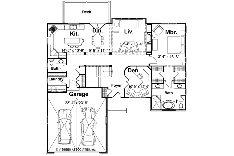 Home Plan - Floor Plan - Main Floor for European House Plan #928-154 - 3 bed, 2.5 bath