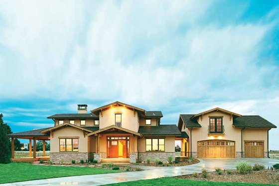 Exterior - Front Elevation 5 for Craftsman House Plan #1042-1 - 4 bed, 3.5 bath