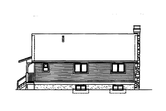 Exterior - Rear Elevation for Country House Plan #47-936 - 2 bed, 1 bath