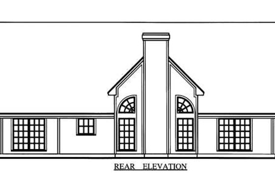 Exterior - Rear Elevation for Country House Plan #42-347 - 3 bed, 2.5 bath