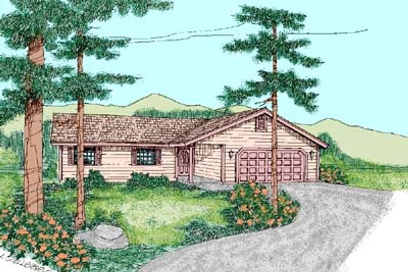 House Blueprint - Ranch Exterior - Front Elevation Plan #60-446