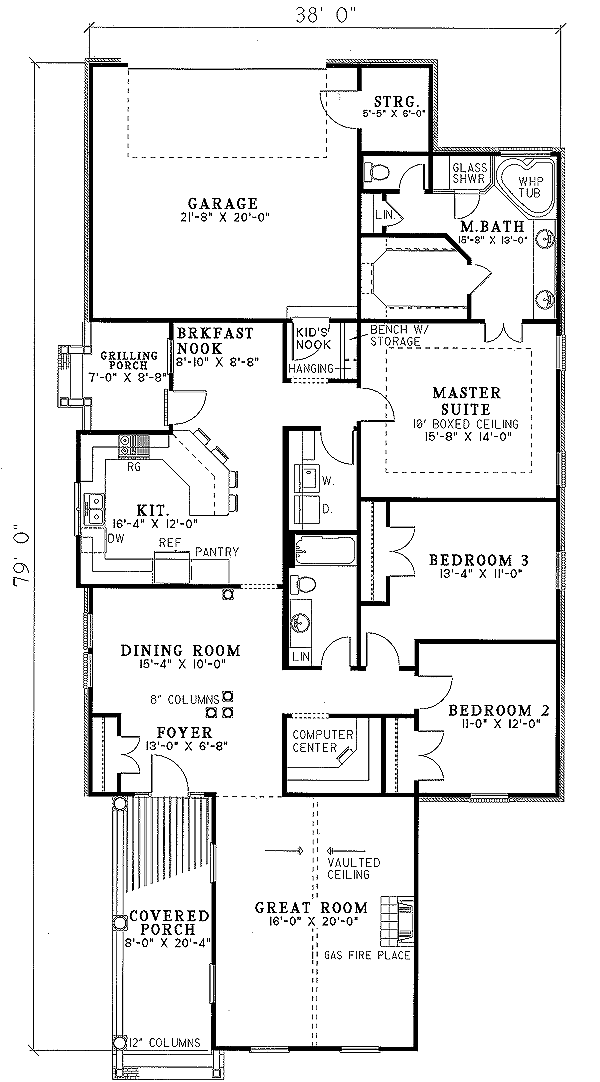 Country Floor Plan - Main Floor Plan #17-1030