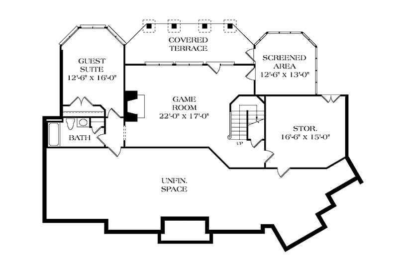 Dream House Plan - Floor Plan - Lower Floor for Traditional House Plan #453-204 - 4 bed, 3.5 bath