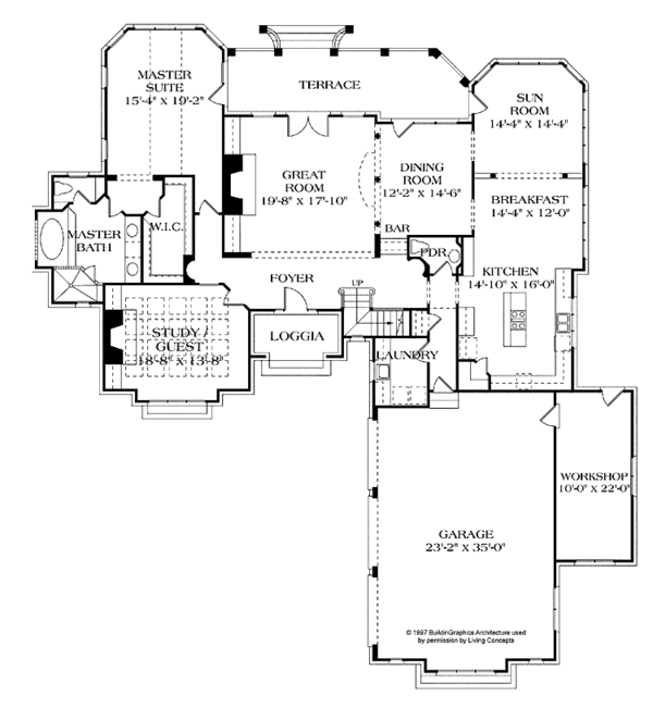 Home Plan - Traditional Floor Plan - Main Floor Plan #453-357