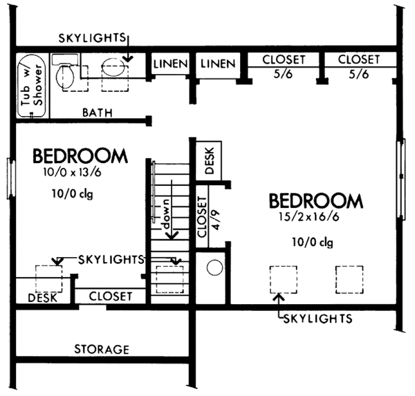 Architectural House Design - Cabin Floor Plan - Upper Floor Plan #320-1170