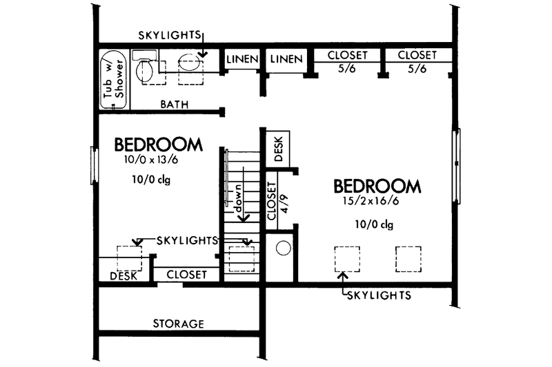 Dream House Plan - Floor Plan - Upper Floor for Cabin House Plan #320-1170 - 3 bed, 1.5 bath