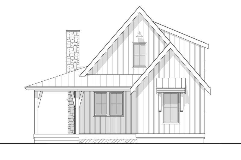 House Blueprint - Exterior - Front Elevation 4 for Cottage House Plan #1114-37 - 2 bed, 2 bath
