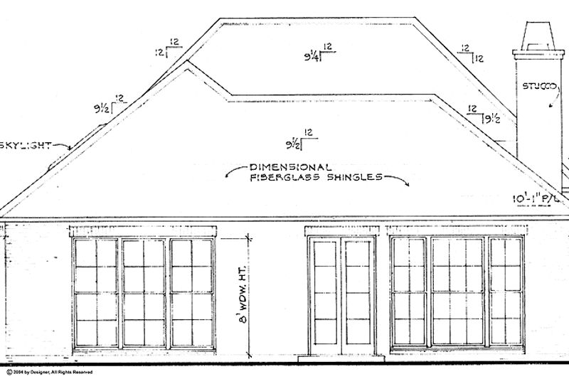 Home Plan - Exterior - Rear Elevation for Country House Plan #301-147 - 3 bed, 2 bath