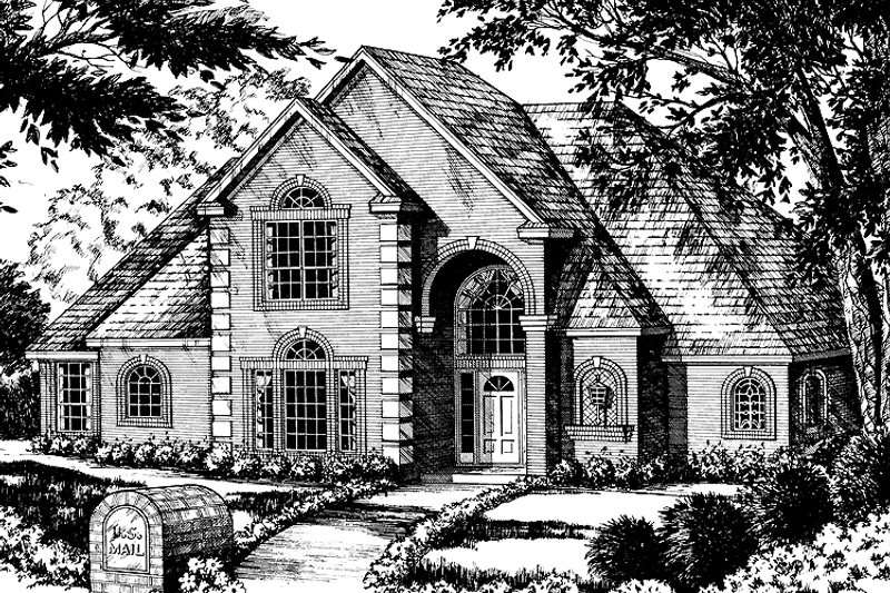 Dream House Plan - Exterior - Front Elevation 3 for Traditional House Plan #40-477 - 4 bed, 3.5 bath