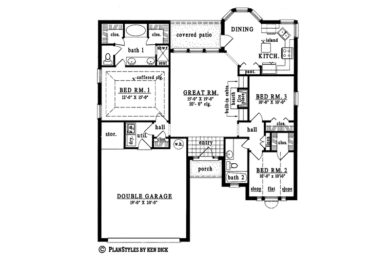 Dream House Plan - Floor Plan - Main Floor for European House Plan #42-450 - 3 bed, 2 bath
