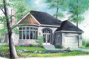 European Style House Plan - 1 Beds 1 Baths 1231 Sq/Ft Plan #23-128 