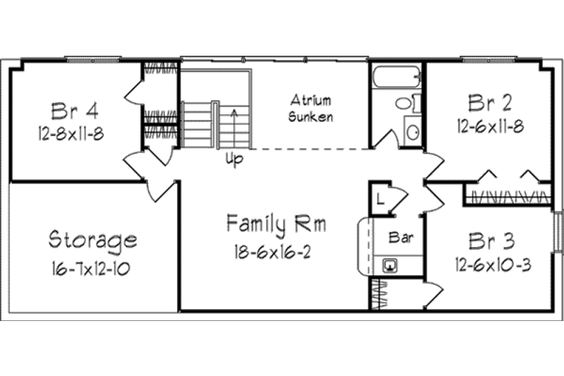 Dream House Plan - Floor Plan - Lower Floor for Country House Plan #57-125 - 4 bed, 2.5 bath