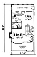 Floor Plan - Main Floor for Victorian House Plan #20-2469 - 3 bed, 2.5 bath
