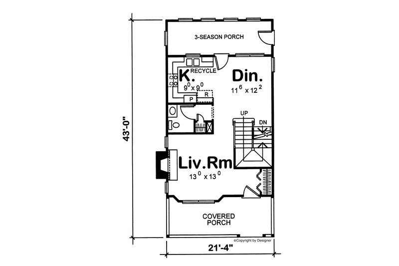 Dream House Plan - Floor Plan - Main Floor for Victorian House Plan #20-2469 - 3 bed, 2.5 bath