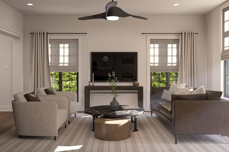 House Blueprint - Interior - Family Room 1 for Farmhouse House Plan #455-673 - 2 bed, 3 bath