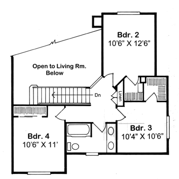 Traditional Floor Plan - Upper Floor Plan #312-462