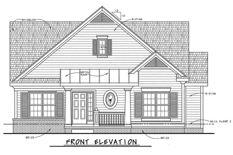 Home Plan - Exterior - Front Elevation 4 for Cottage House Plan #20-1208 - 2 bed, 2 bath