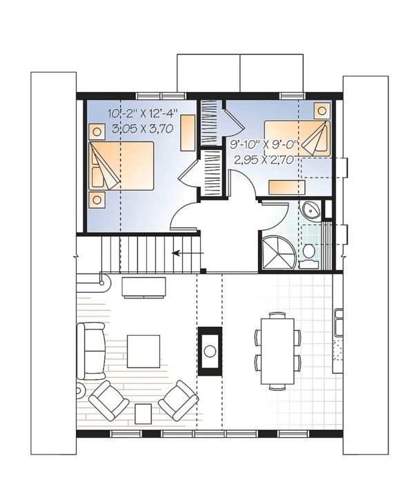 Contemporary Floor Plan - Upper Floor Plan #23-2629
