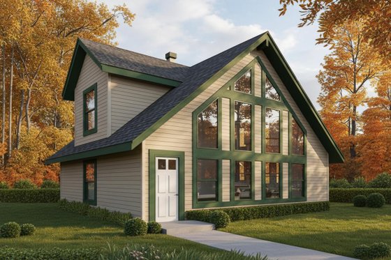 Exterior - Front Elevation for Modern House Plan #100-464 - 2 bed, 2 bath