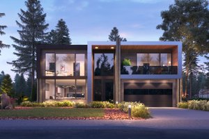 Exterior - Front Elevation for Contemporary House Plan #1066-102 - 5 bed, 4 bath