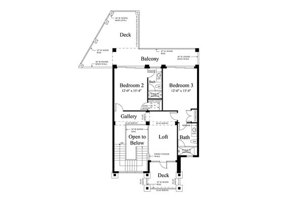 Contemporary Floor Plan - Upper Floor Plan #930-20