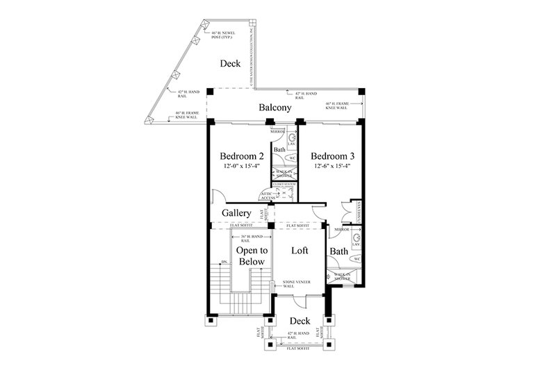 Architectural House Design - Floor Plan - Upper Floor for Contemporary House Plan #930-20 - 3 bed, 4 bath