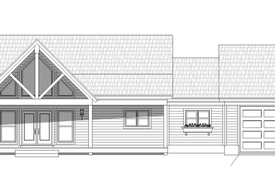 Exterior - Front Elevation 1 for Country House Plan #932-62 - 2 bed, 2 bath