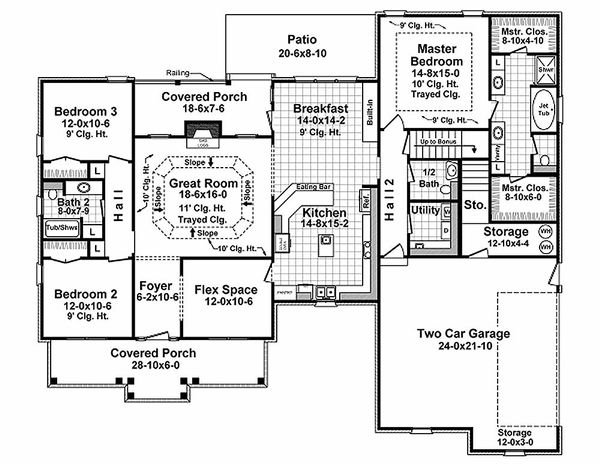 Home Plan - Traditional Floor Plan - Main Floor Plan #21-348
