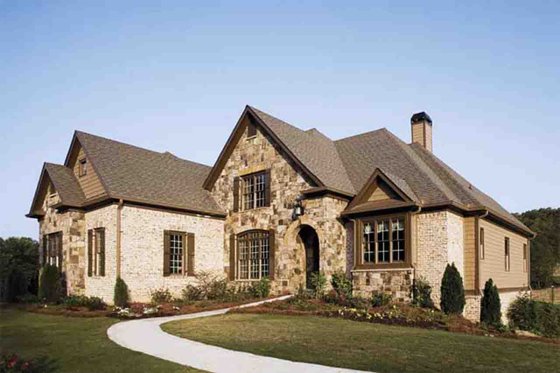 Exterior - Front Elevation 3 for European House Plan #927-18 - 4 bed, 3 bath