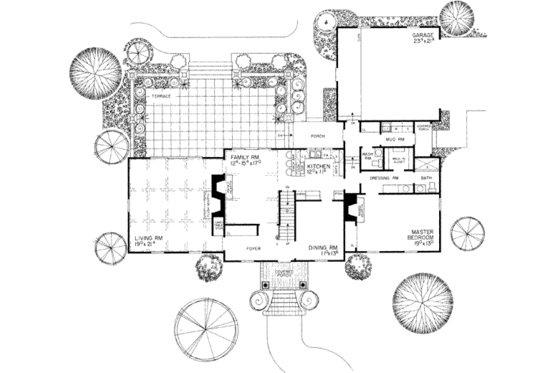 Floor Plan - Main Floor for Colonial House Plan #72-206 - 4 bed, 2.5 bath