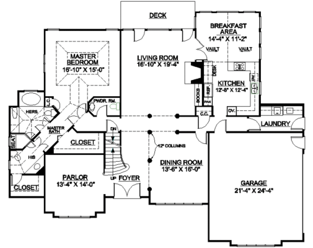 European Style House Plan - 4 Beds 3.5 Baths 3152 Sq/Ft Plan #119-294 ...