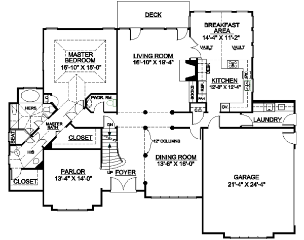 European Floor Plan - Main Floor Plan #119-294