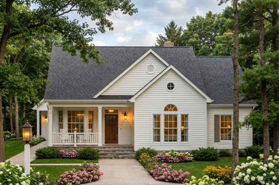 Exterior - Front Elevation for Farmhouse House Plan #406-265 - 3 bed, 2 bath