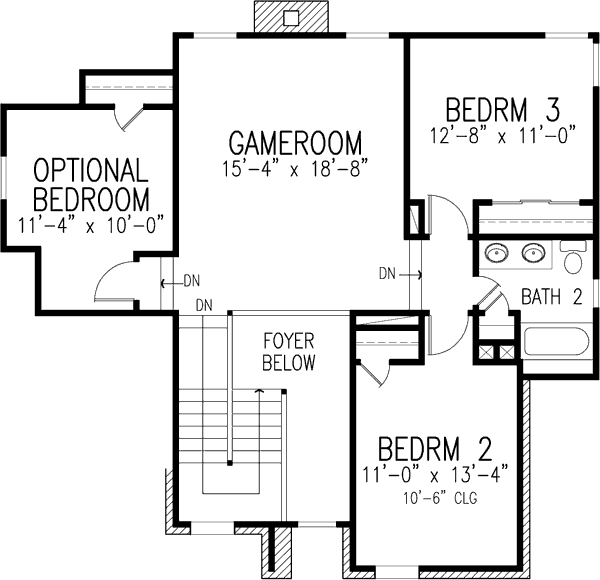 Home Plan - European Floor Plan - Upper Floor Plan #410-370