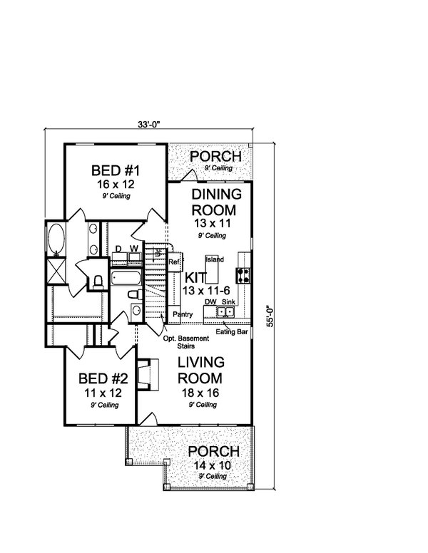 Cottage Floor Plan - Main Floor Plan #513-2213