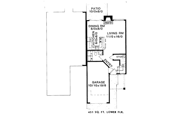 Floor Plan - Main Floor for Traditional House Plan #303-253 - 3 bed, 1.5 bath