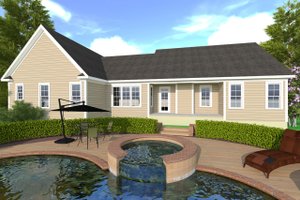 Exterior - Rear Elevation for Craftsman House Plan #1071-1 - 3 bed, 2.5 bath